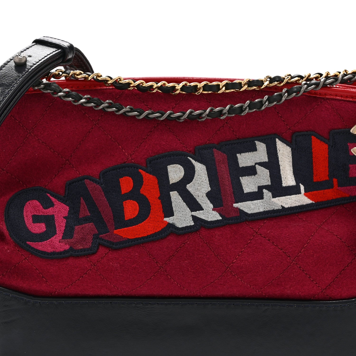 Chanel Wool Calfskin Quilted Medium Gabrielle Hobo Red 8 of 10