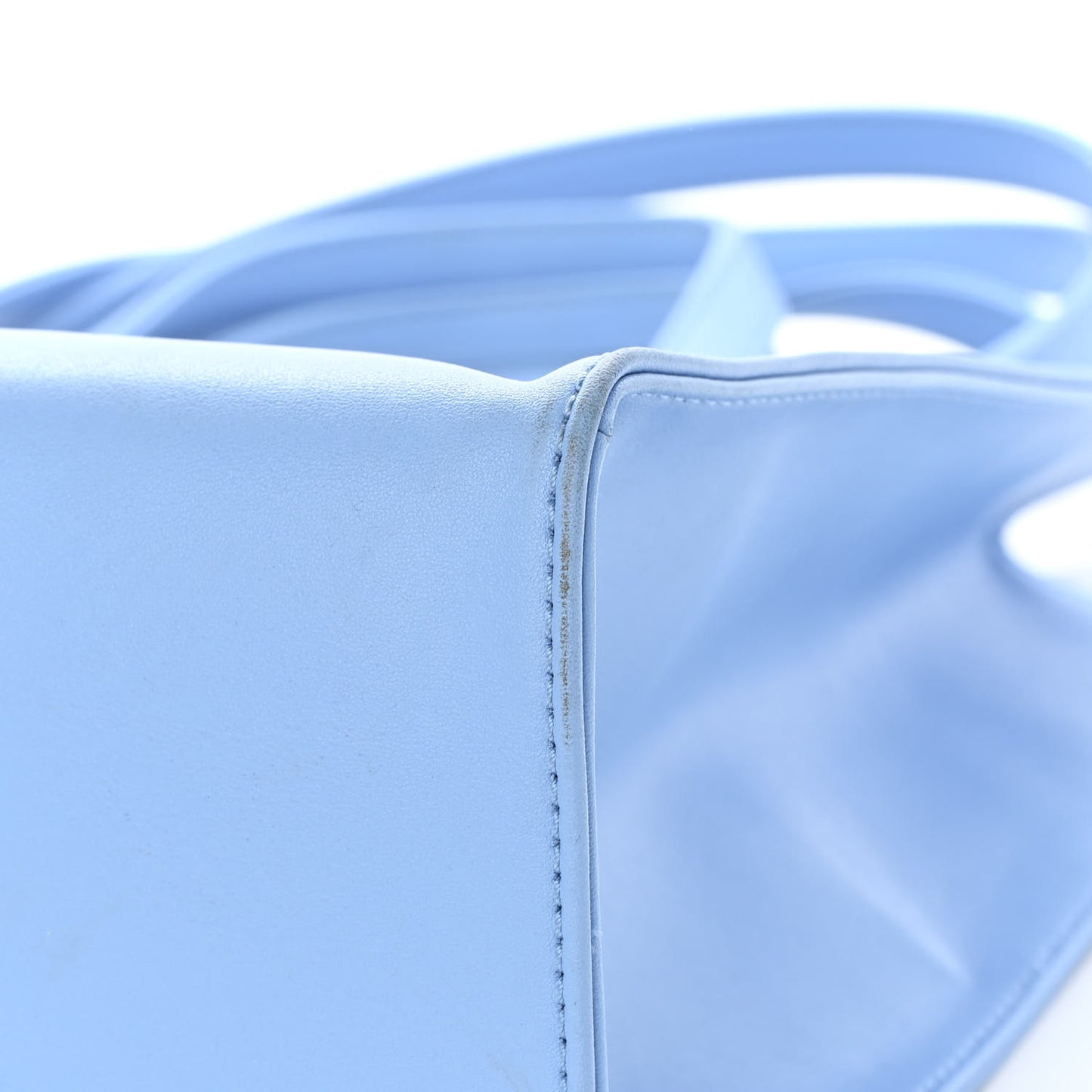 Vegan Leather Medium Shopping Bag Cerulean