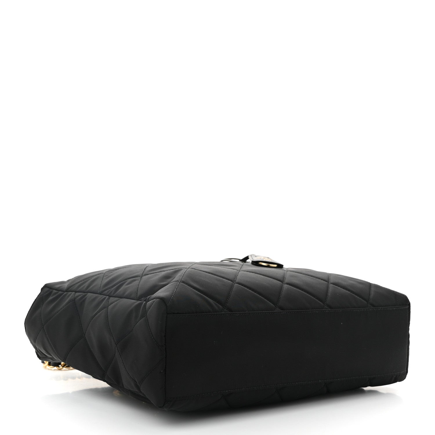 Prada Re-Nylon Impunturato Saffiano Triangle Stitched Re-Edition 1995 Chaine Large Shoulder Bag Black 4 of 10