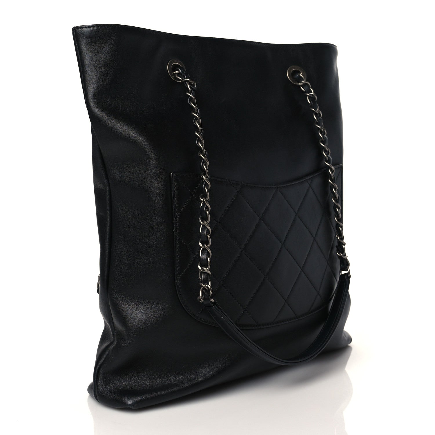 Chanel Calfskin Chain 20s Signature Tote Black 3 of 10