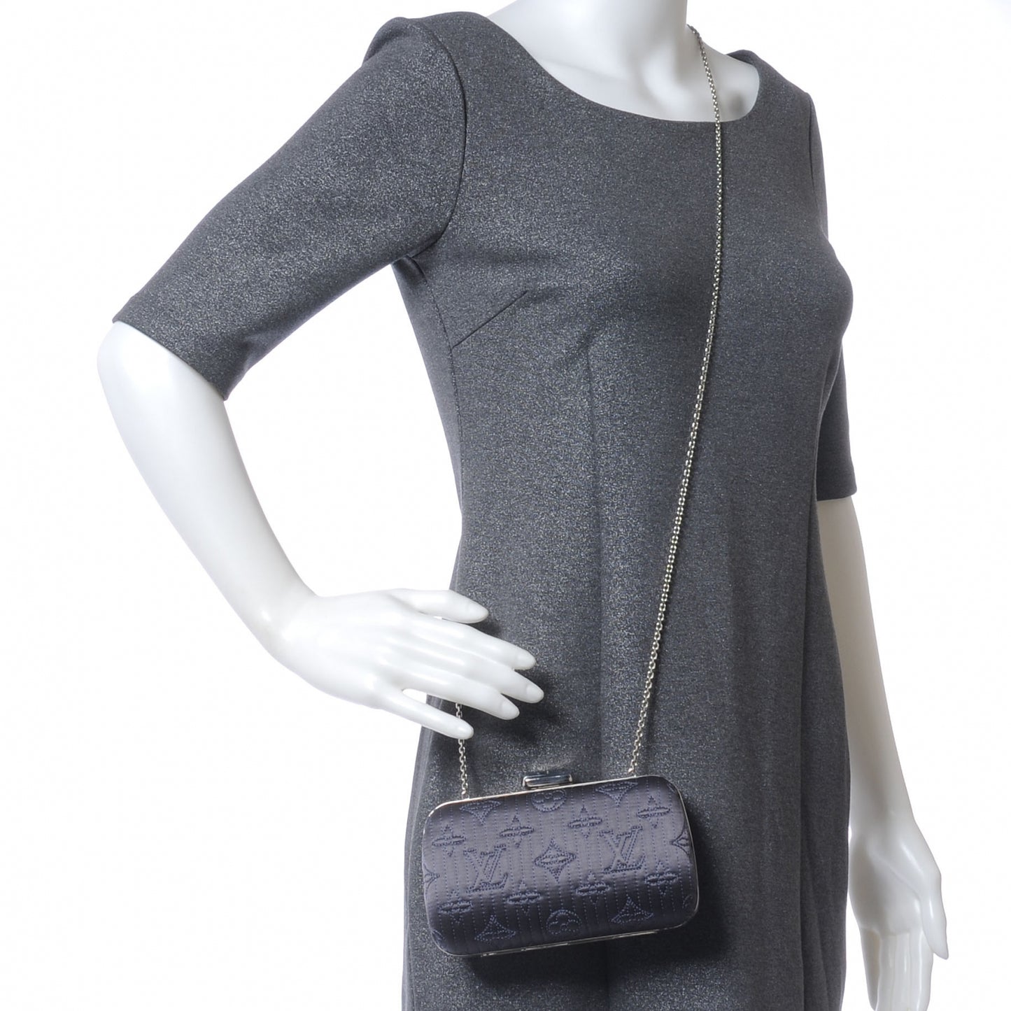Monogram Motard Minaudiere Clutch Grey