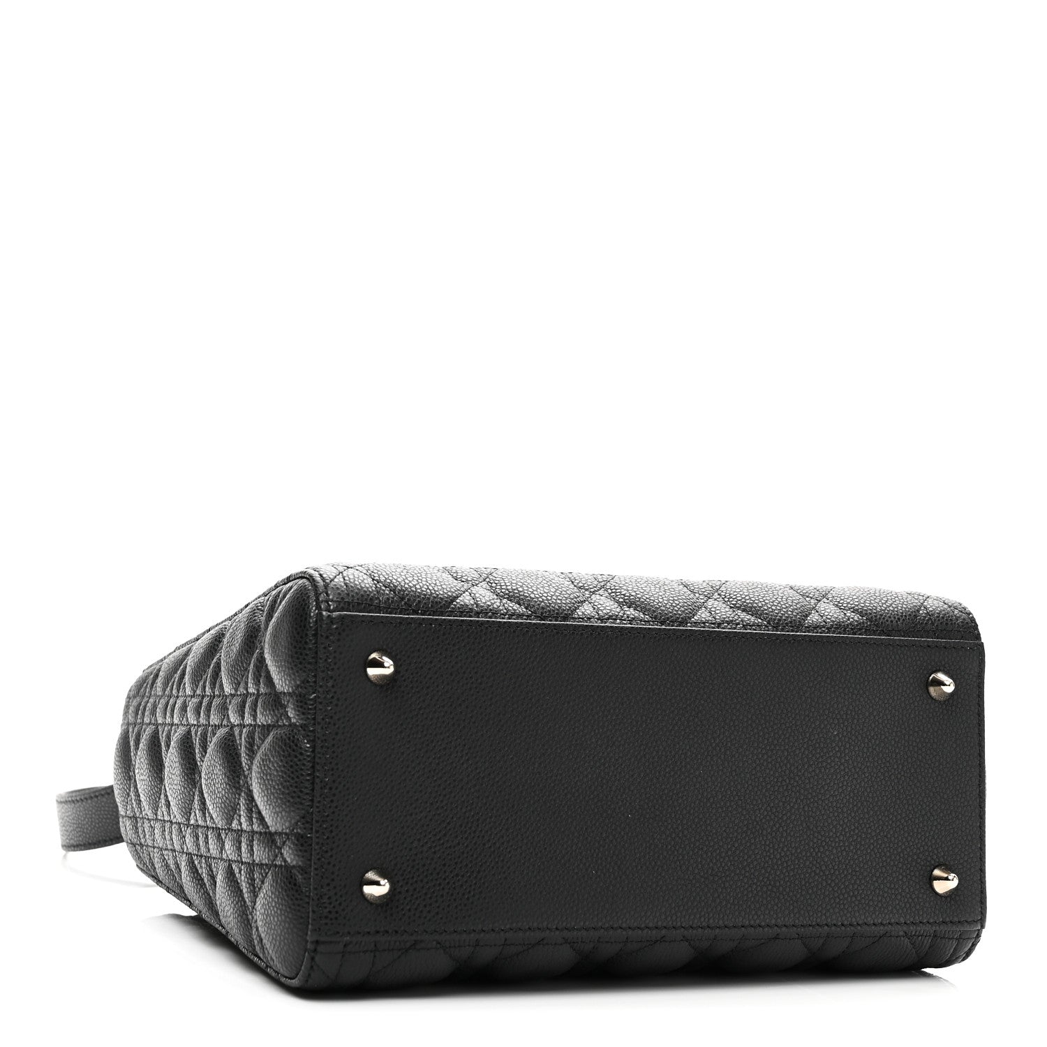 Christian Dior Grained Calfskin Cannage Medium Lady Dior Black 4 of 11