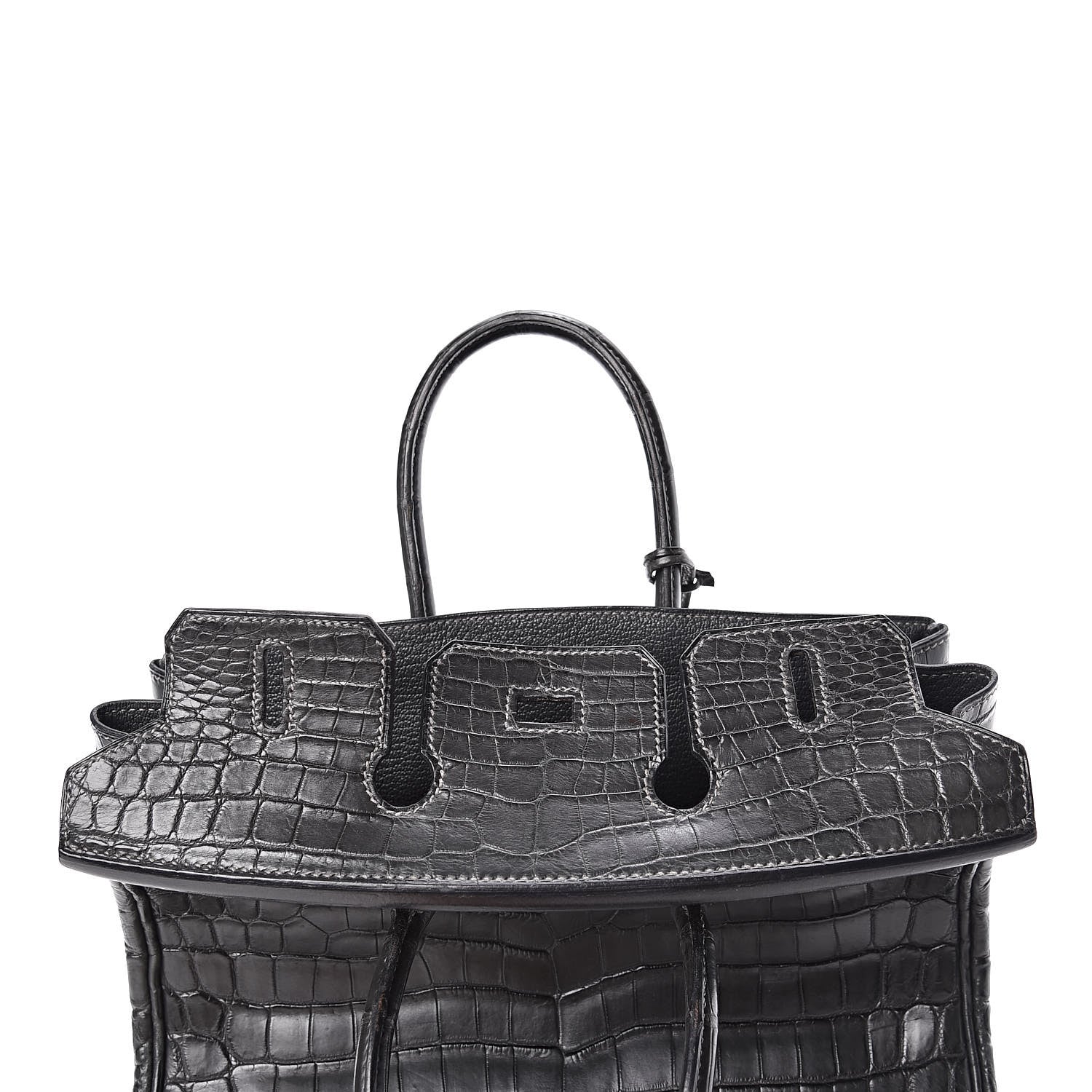 Hermes Matte Niloticus Crocodile Birkin 25 Graphite 18 of 33