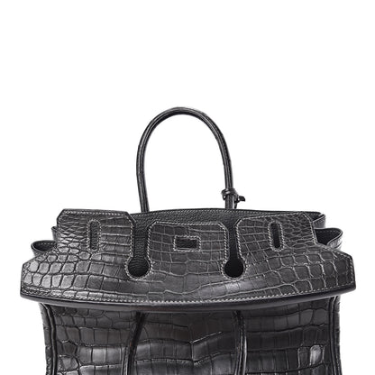 Hermes Matte Niloticus Crocodile Birkin 25 Graphite 18 of 33