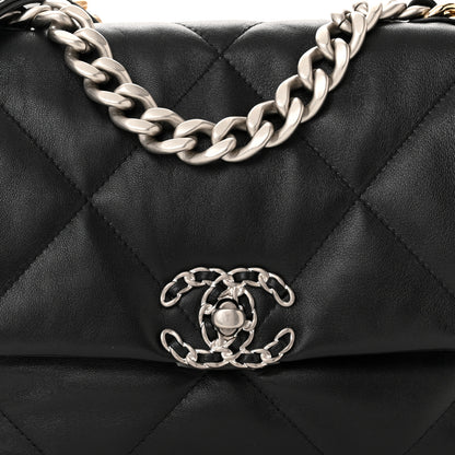 Chanel Shiny Goatskin Quilted Medium Chanel 19 Flap Black 8 of 12