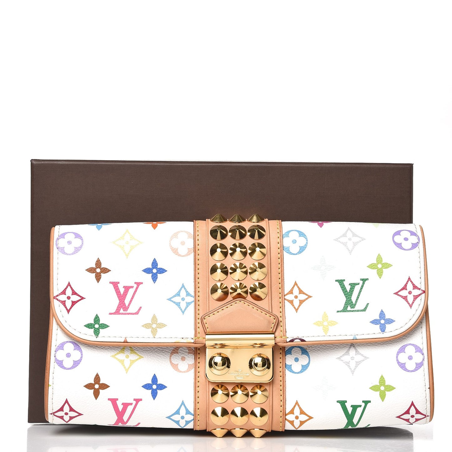 Monogram Multicolor Courtney Clutch White