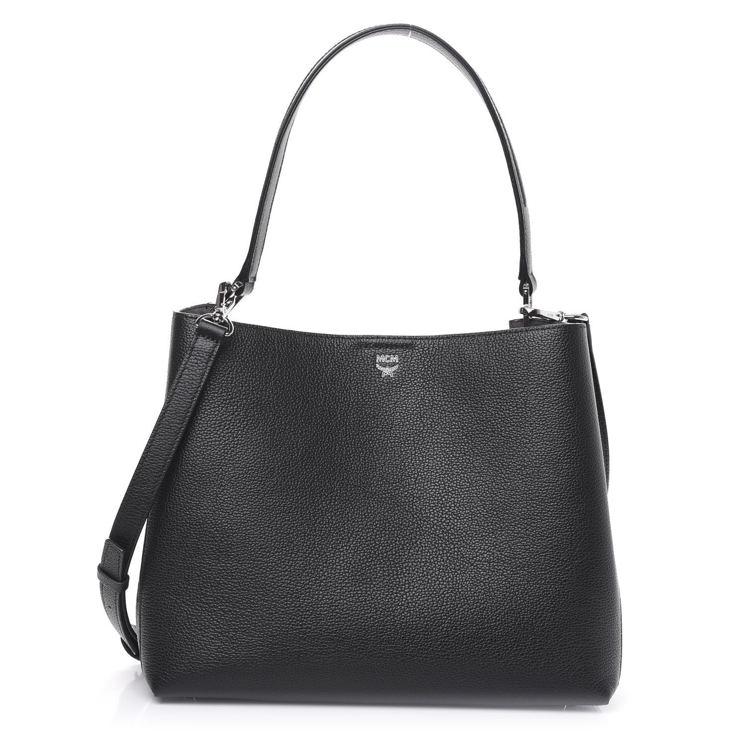 MCM Grained Calfskin Visetos Medium Sarah Hobo Black 1 of 11