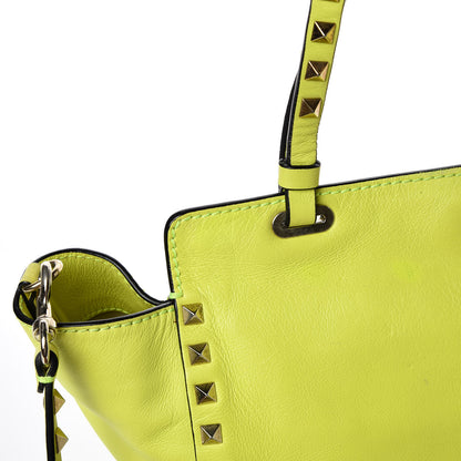 Valentino Garavani Vitello Small Rockstud Tote Yellow Fluo 12 of 12