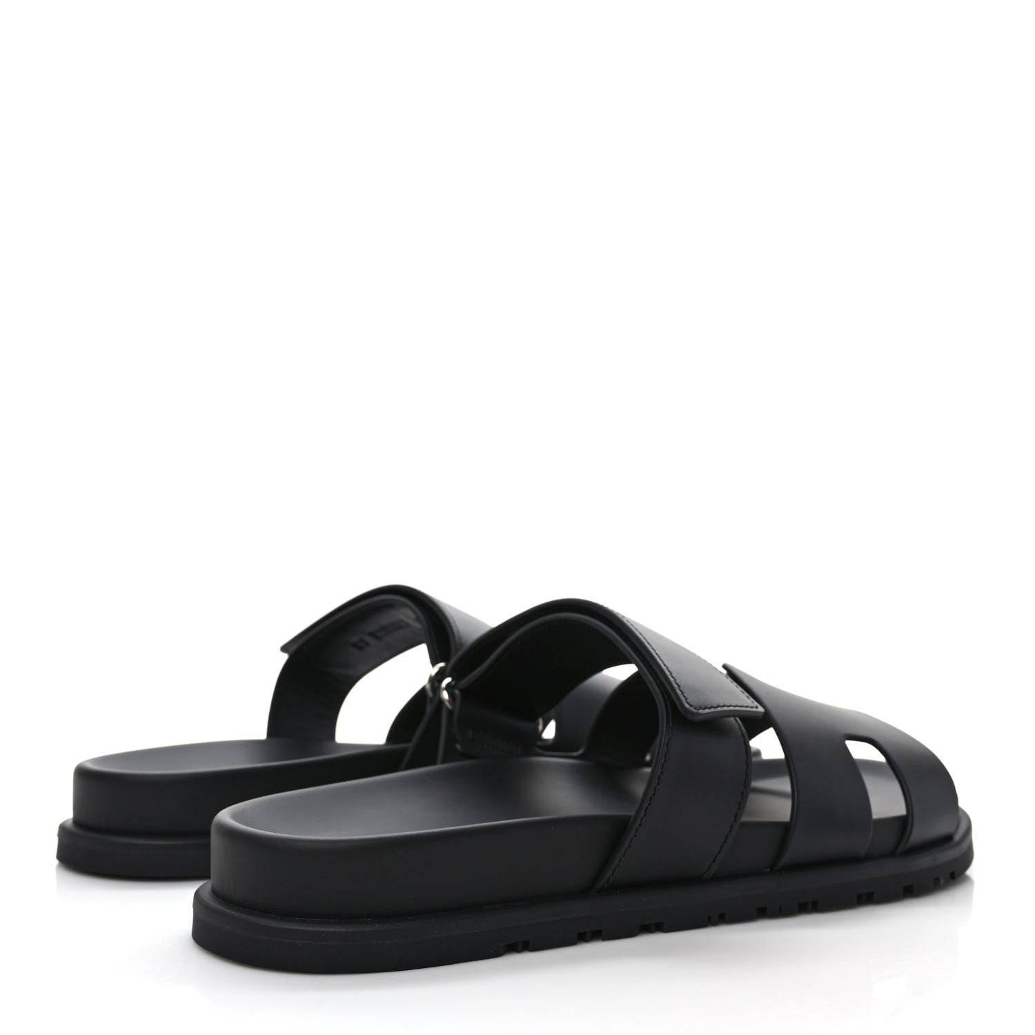 Hermes Calfskin Mens Chypre Sandals 42 Black 4 of 9