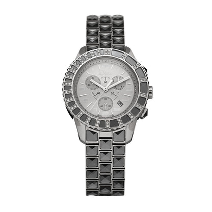 Christian Dior Stainless Steel Diamond Sapphire 38mm Christal Chronograph Quartz Watch Grey 1 of 4