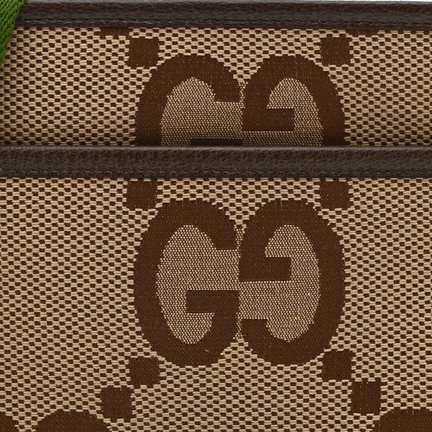 Monogram Jumbo GG Textured Dollar Calfskin Web Mini Crossbody Bag Camel Ebony New Acero
