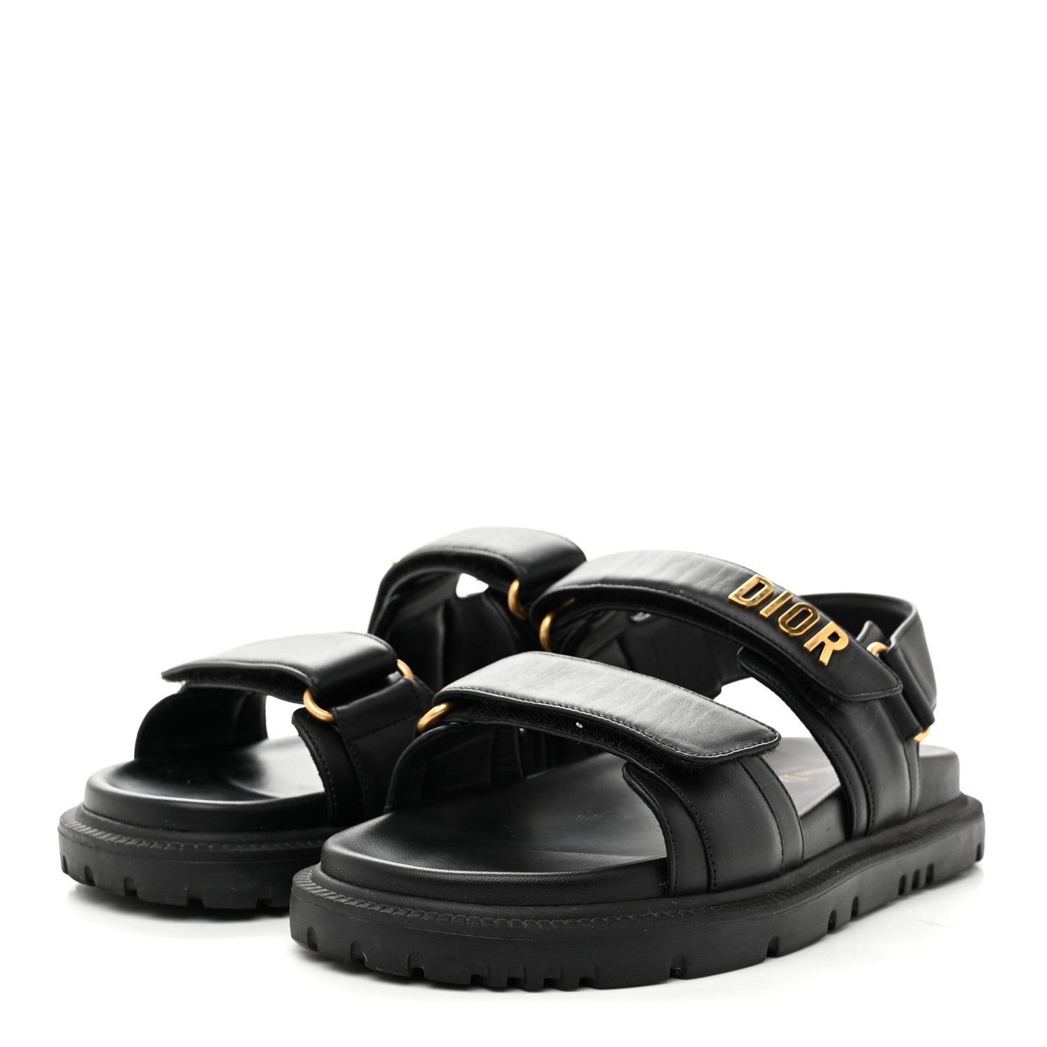 Christian Dior Lambskin Dioract 10mm Sandals 36.5 Black 4 of 10