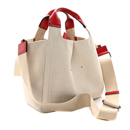 Valentino Garavani Canvas Large Atelier 09 Rose Blossom Edition Tote Bag Naturale 5 of 10
