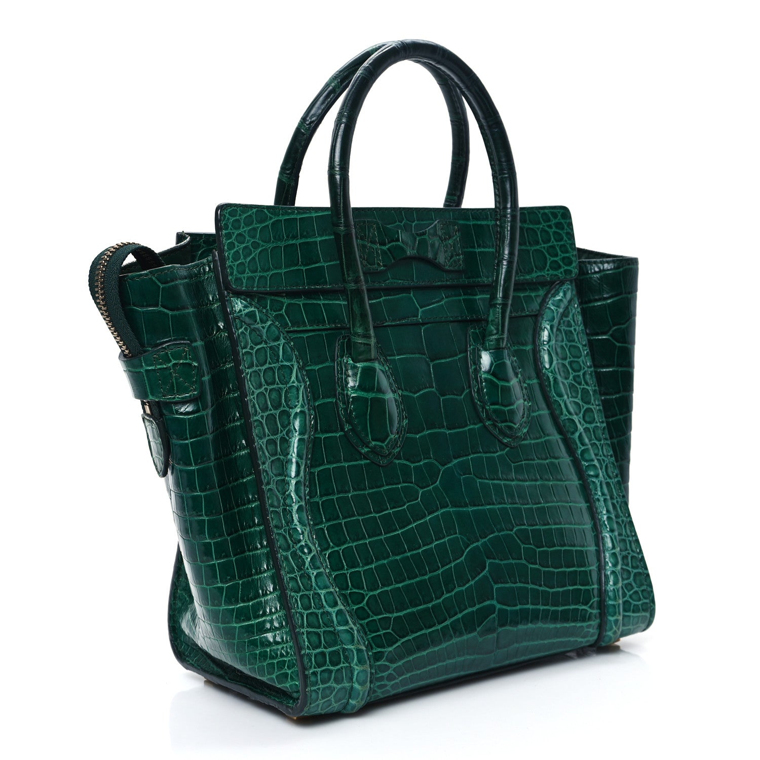 Celine Crocodile Micro Luggage Green 3 of 12