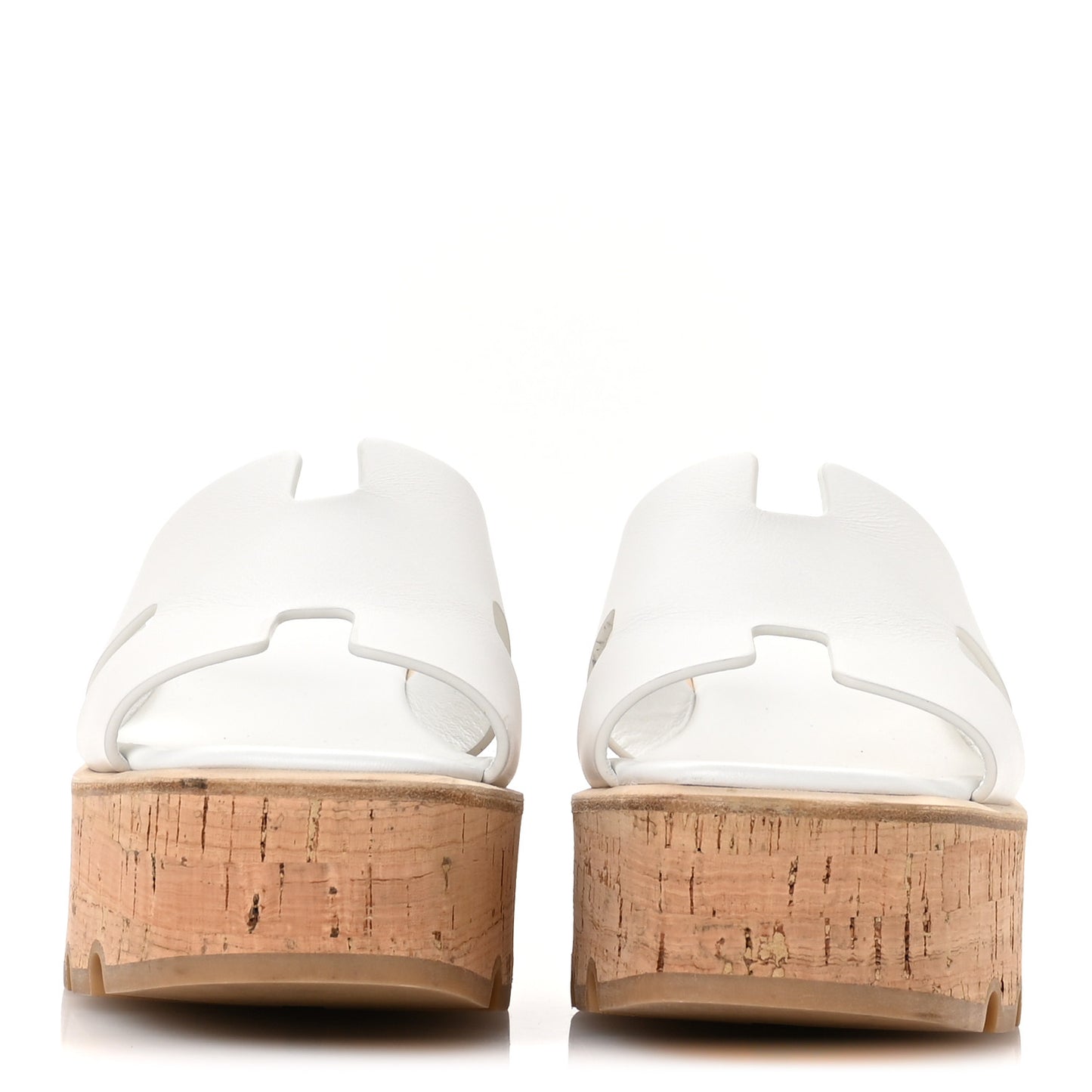 Calfskin Cork Eze 30 Sandals 40 White