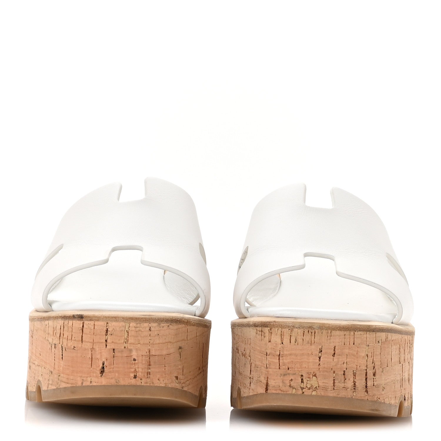Hermes Calfskin Cork Eze 30 Sandals 40 White 3 of 9
