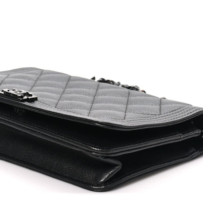 Chanel Caviar Quilted Boy Wallet On Chain WOC So Black 10 of 12