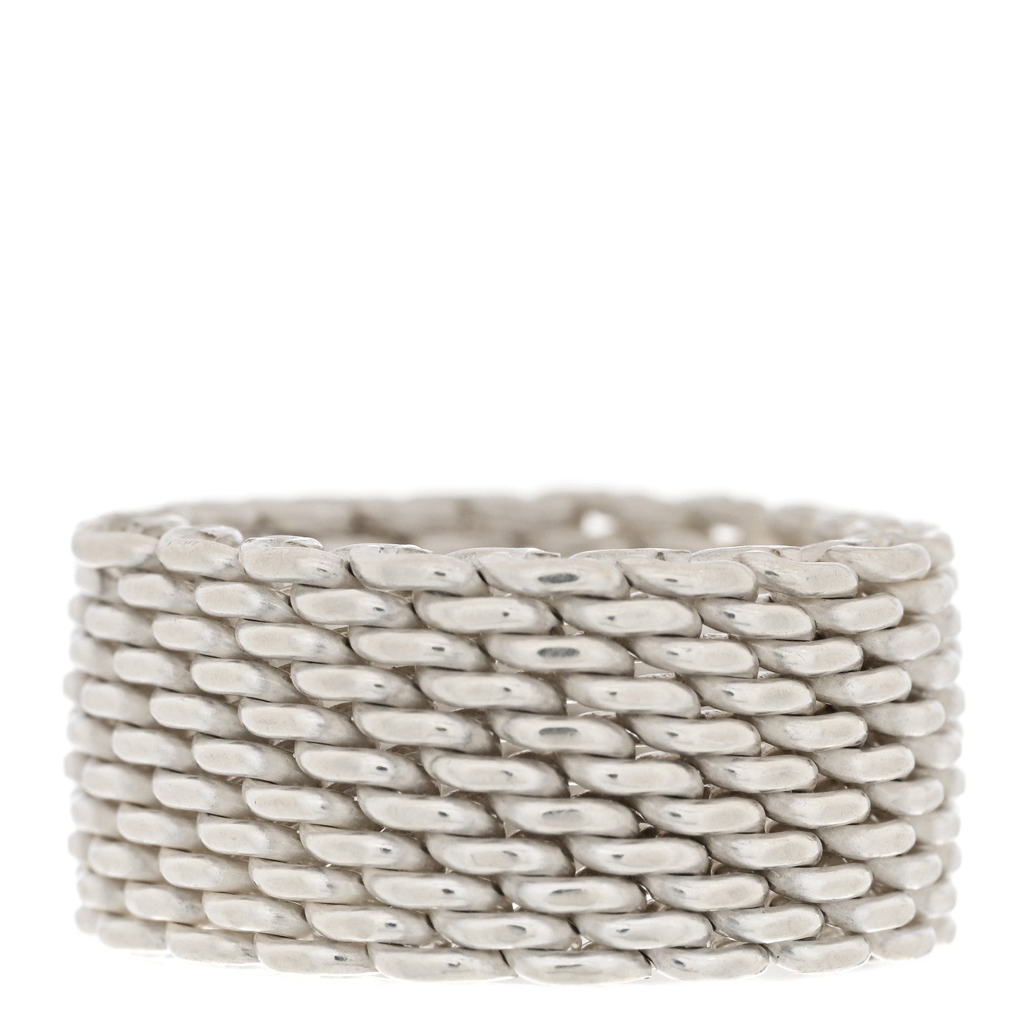 Tiffany Sterling Silver Somerset Mesh Ring 51 5.75 1 of 4