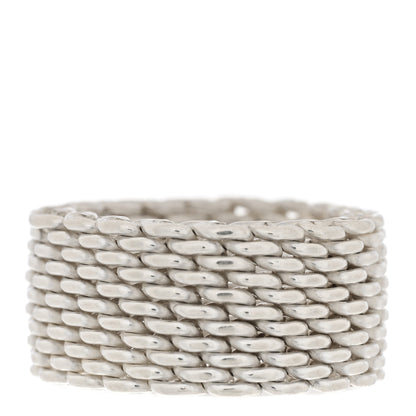 Tiffany Sterling Silver Somerset Mesh Ring 51 5.75 1 of 4