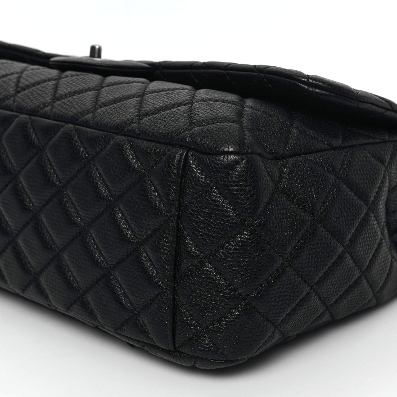 Chanel Grained Calfskin Quilted Small XXL Travel Flap Bag Black 10 of 10