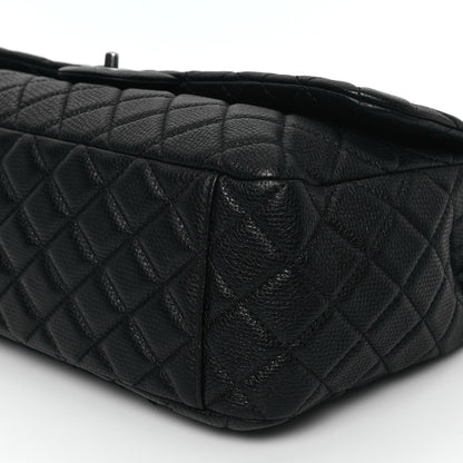 Chanel Grained Calfskin Quilted Small XXL Travel Flap Bag Black 10 of 10