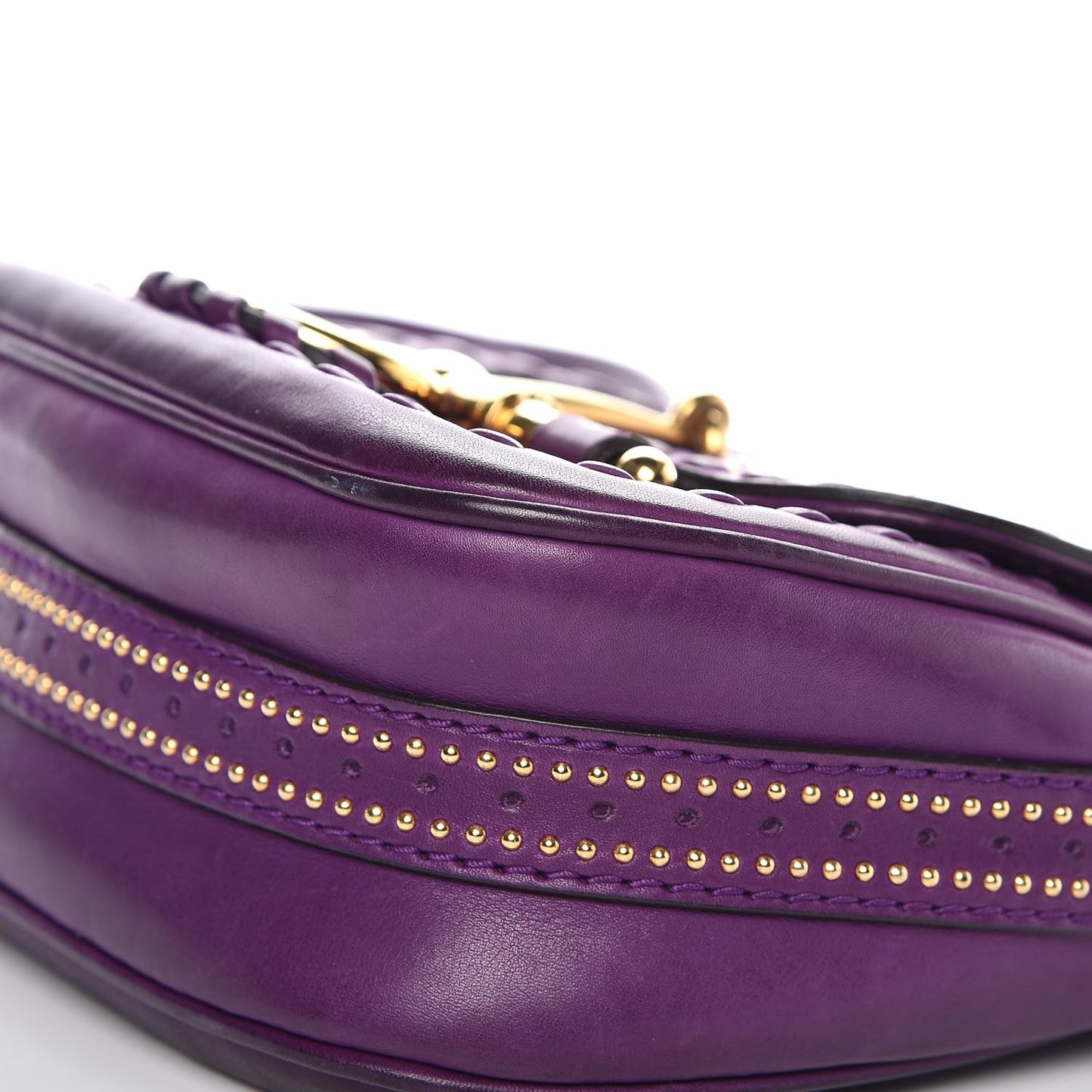 Calfskin Small Snaffle Bit Shoulder Bag Purple