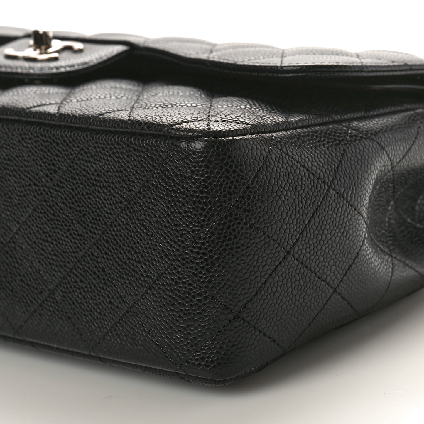 Caviar Quilted Jumbo Double Flap Black