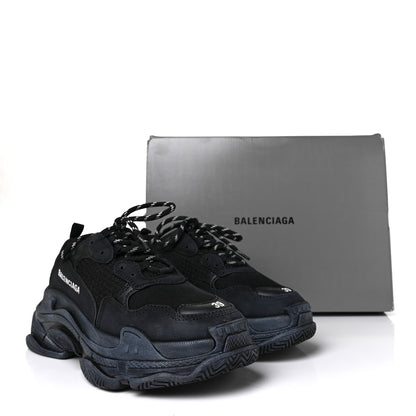 Balenciaga Fabric Mesh Womens Triple S Sneakers 39 Black 7 of 7