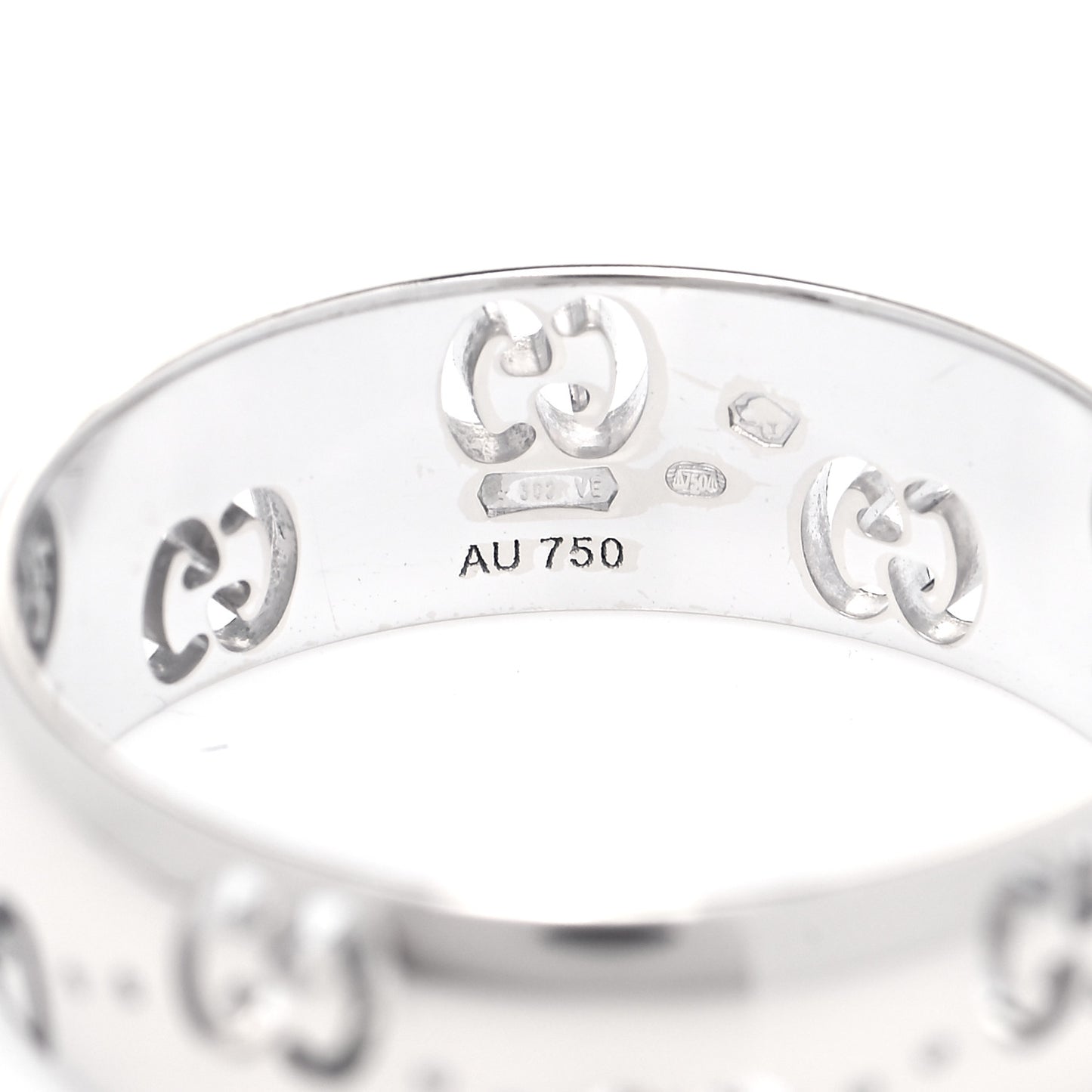 18K White Gold 6mm Icon Band Ring 54 7
