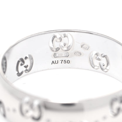 Gucci 18K White Gold 6mm Icon Band Ring 54 7 5 of 6