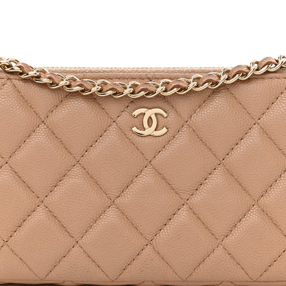 Chanel Caviar Quilted Small Clutch With Chain Beige 11 of 15