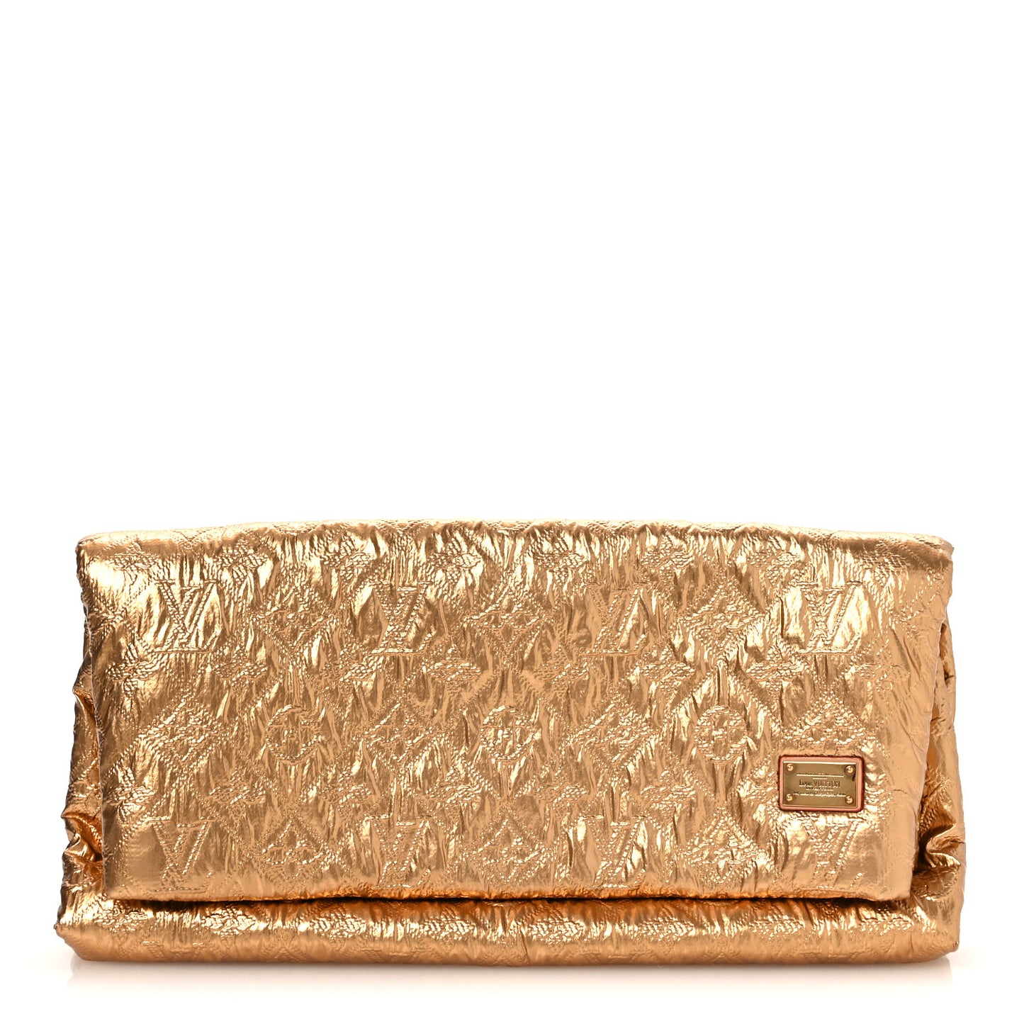 Jacquard Quilted Monogram Limelight Clutch PM Gold