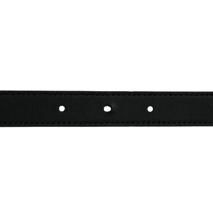 Gucci Textured Dollar Calfskin Double G Strawberry Thin Belt 85 34 Black 3 of 5