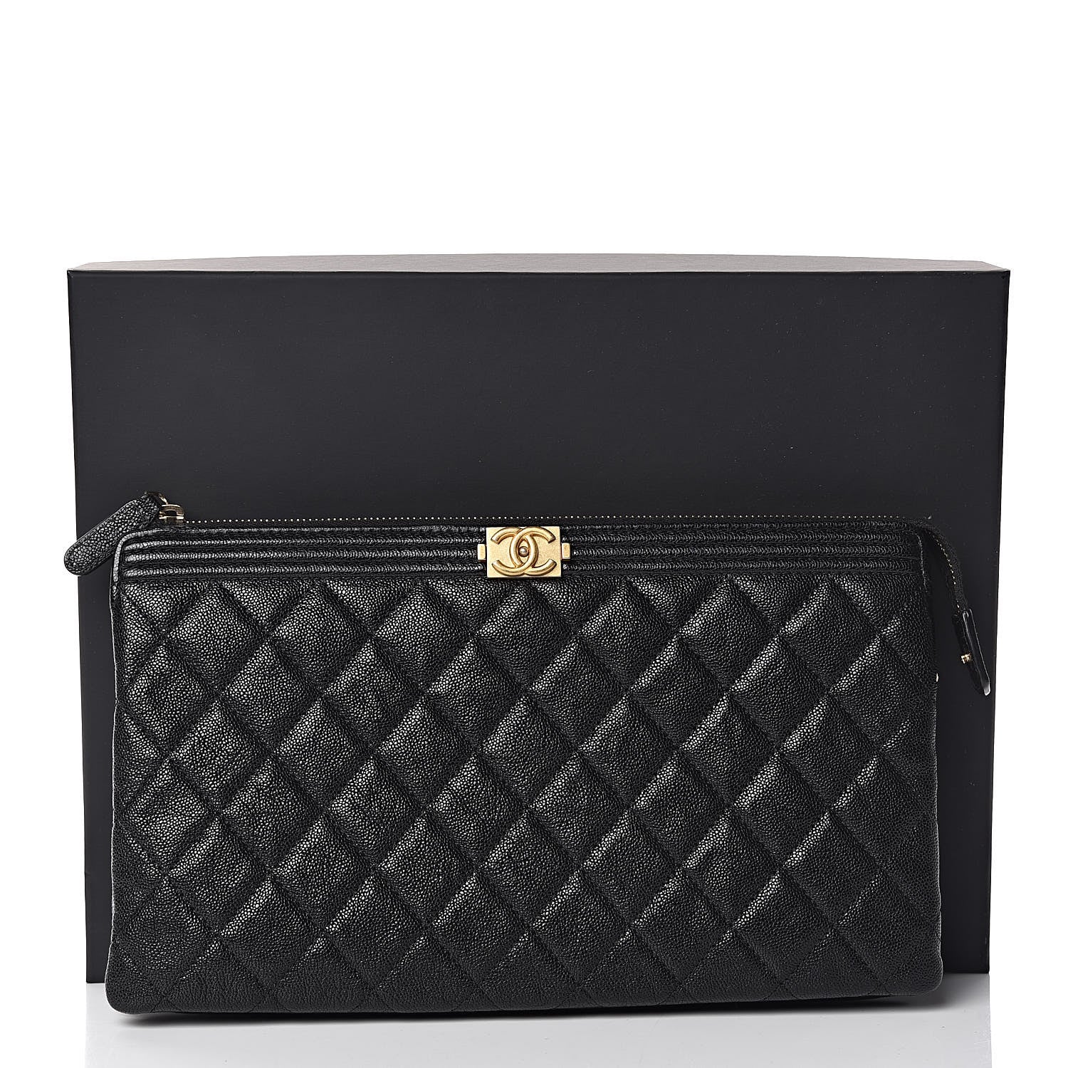 Chanel Caviar Quilted Small Zipped Boy Pouch Black 11 of 11