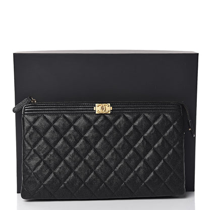 Chanel Caviar Quilted Small Zipped Boy Pouch Black 11 of 11