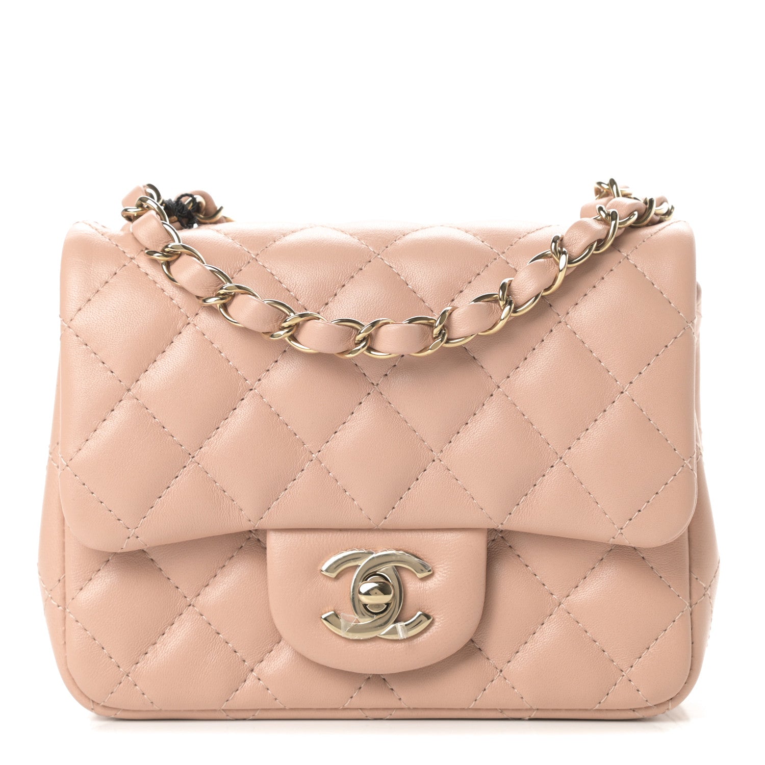 Chanel Lambskin Quilted Mini Square Flap Beige 1 of 11