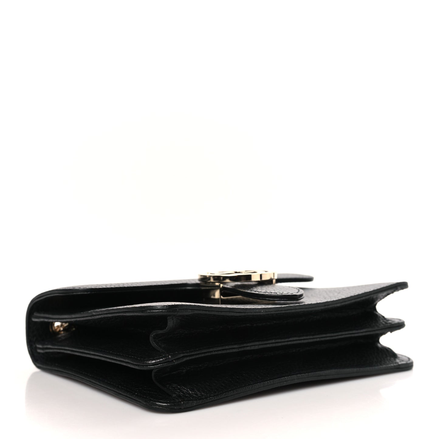 Dollar Calfskin Small Interlocking G Shoulder Bag Black