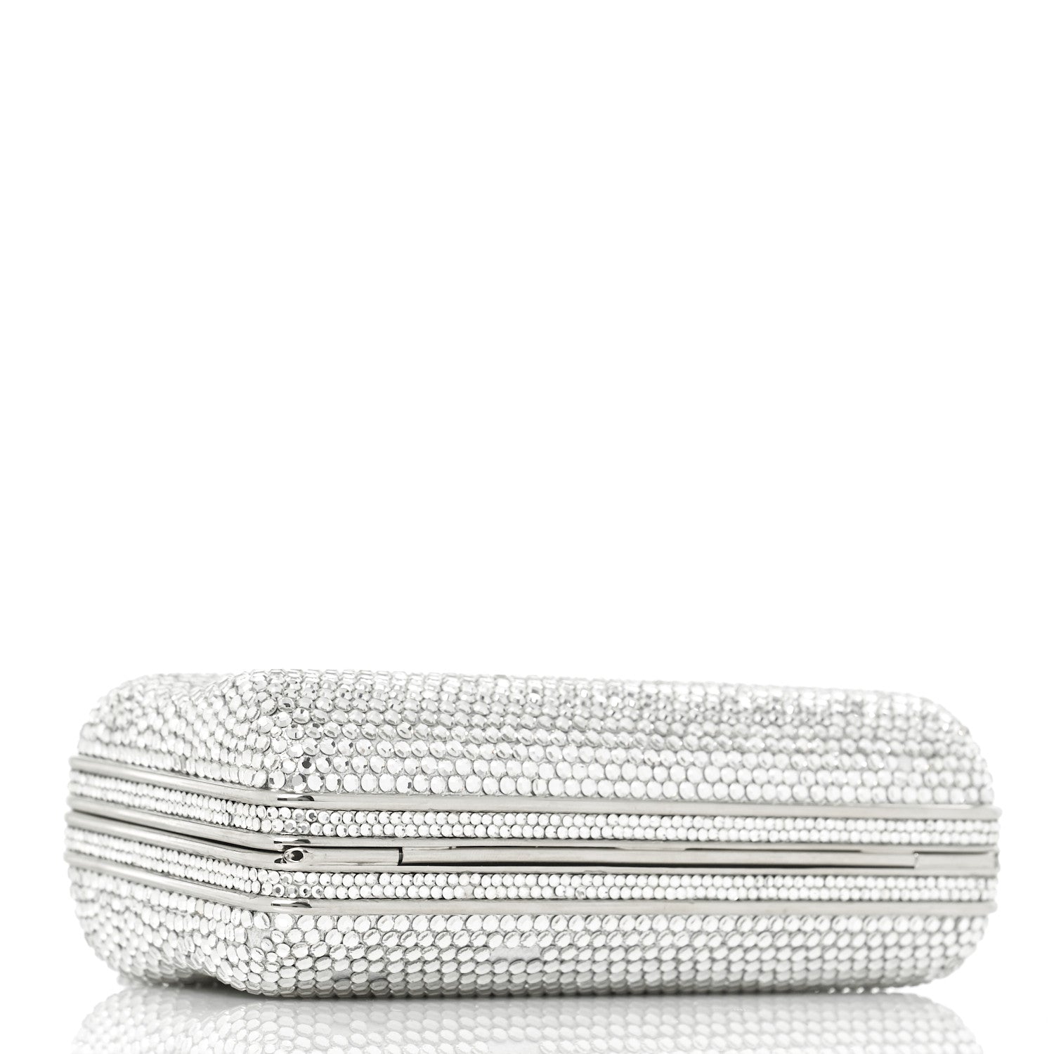 Judith Leiber Swarovski Crystal Minaudiere Clutch Silver 3 of 8