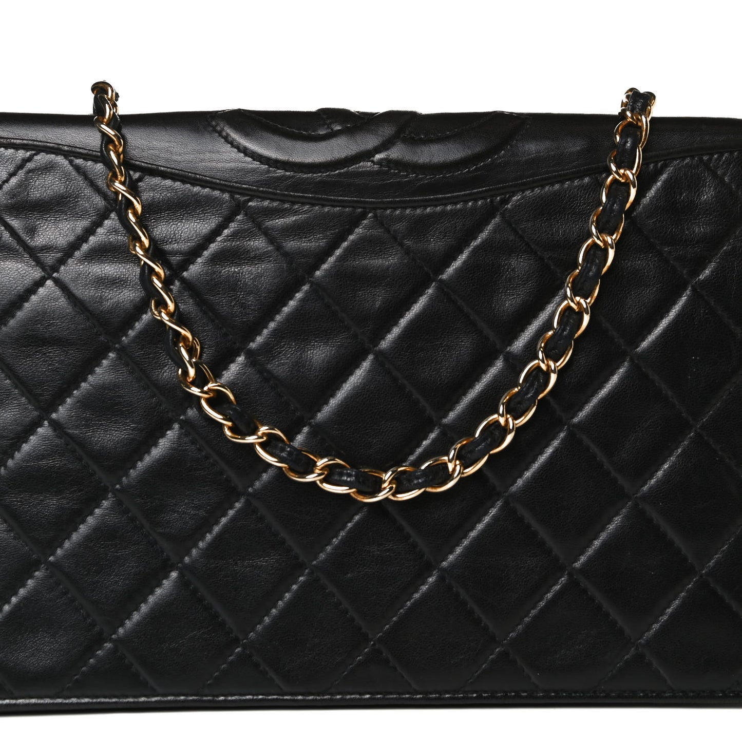 Lambskin Quilted CC Small Single Flap Black