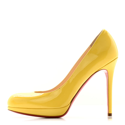 Christian Louboutin Patent New Simple 100 Pumps 37.5 Sun 1 of 8