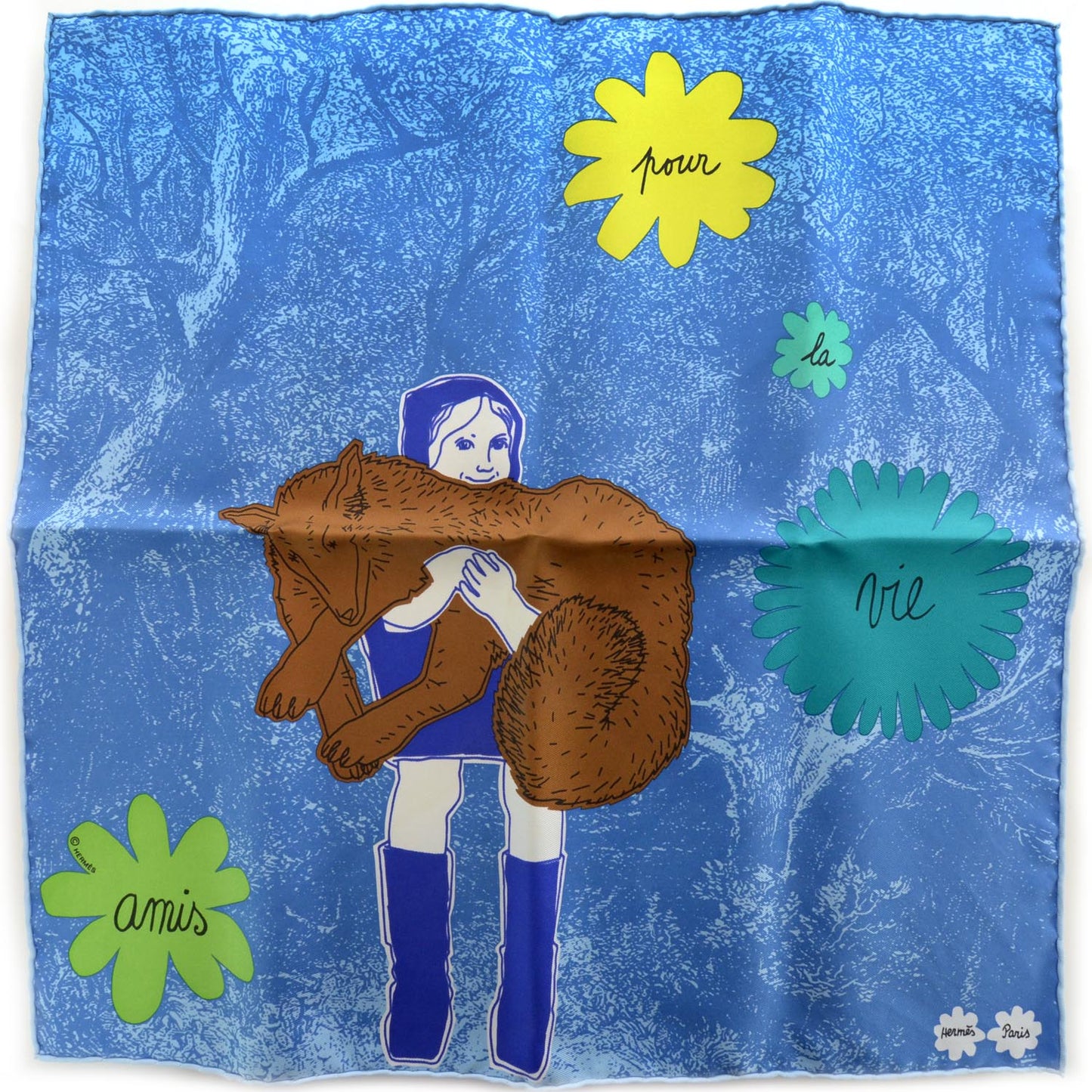 Silk Twill Amis Pour La Vie Scarf 45