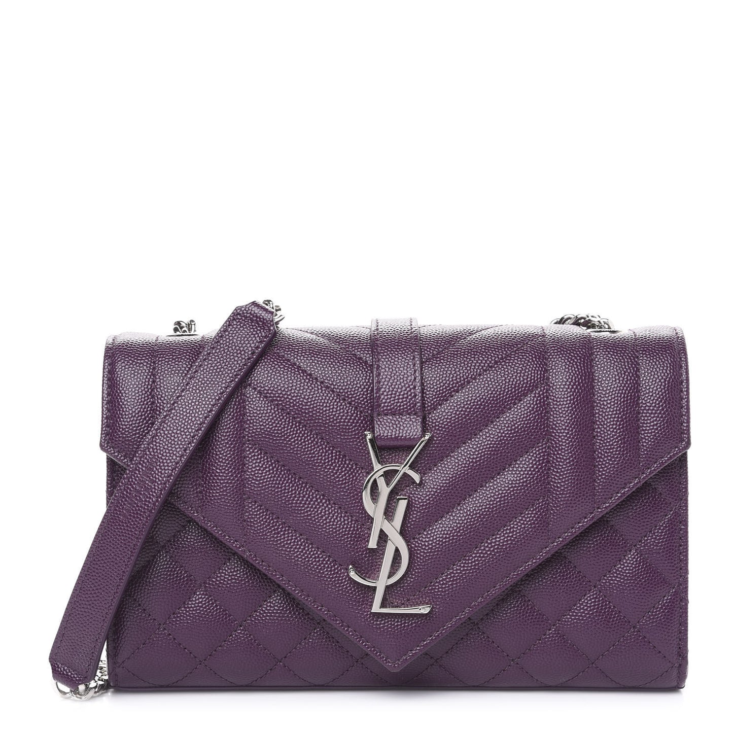 Grain De Poudre Textured Mixed Matelasse Triquilt Small Monogram Satchel Lilac