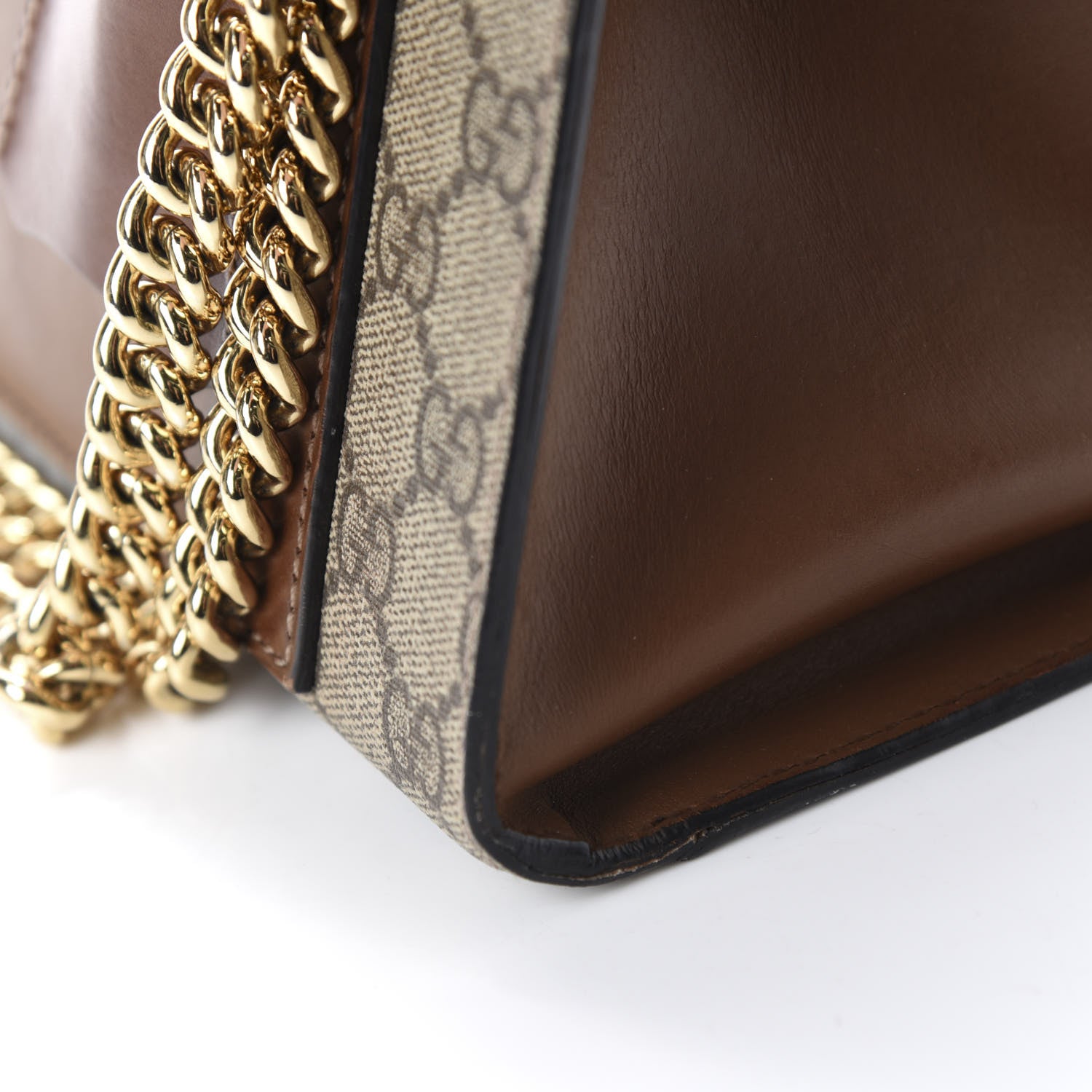 Gucci GG Supreme Monogram Calfskin Medium Padlock Shoulder Bag Beige Black Cuir 11 of 15