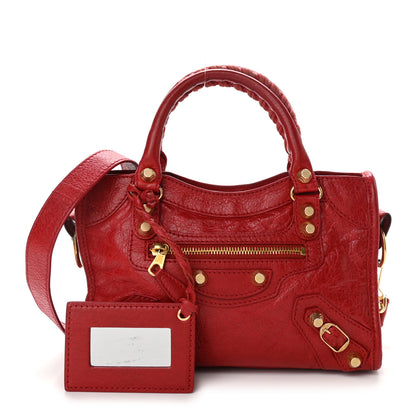 Balenciaga Agneau Giant 12 Gold Hardware Mini City Rouge Lipstick 1 of 12
