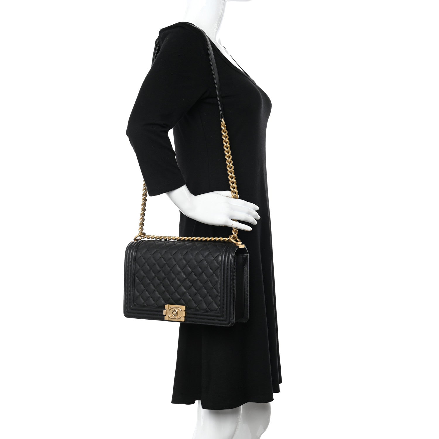 Chanel Calfskin Quilted New Medium Boy Flap Black 3 of 13