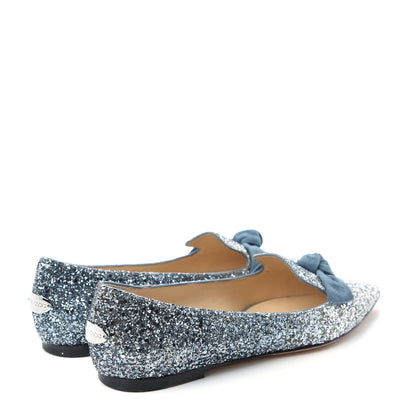 Jimmy Choo Glitter Degrade Fireball Gabie Flats 37.5 Silver Dusk Blue 4 of 10