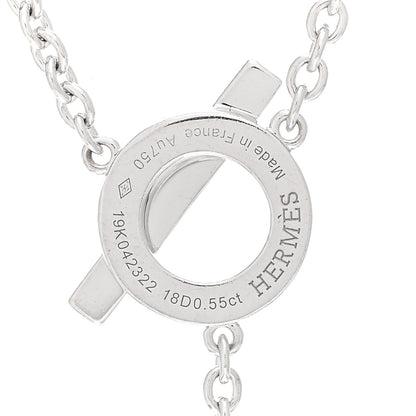 Hermes 18K White Gold Diamond Finesse Lariat Necklace 4 of 5