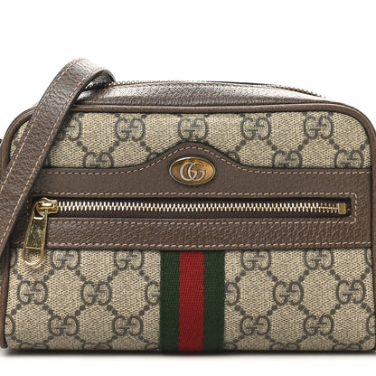 Gucci GG Supreme Monogram Web Mini Ophidia Shoulder Bag Brown 8 of 10