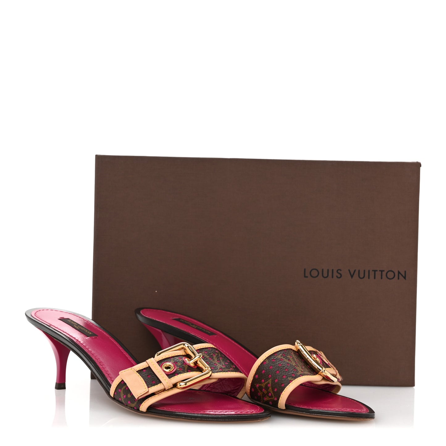 Monogram Open Toe Mule 39 Fuschia