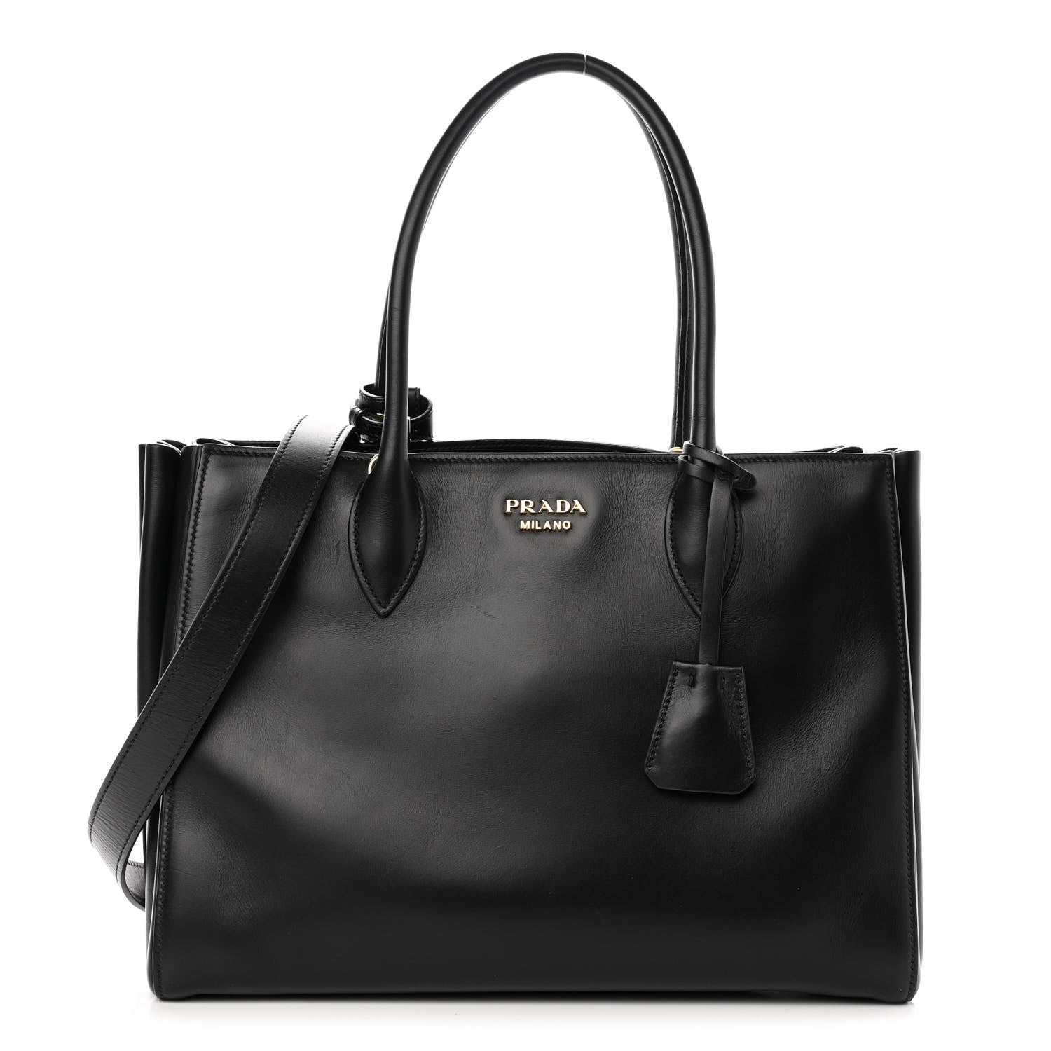 Prada City Calfskin Medium Bibliothèque Tote Black 1 of 11